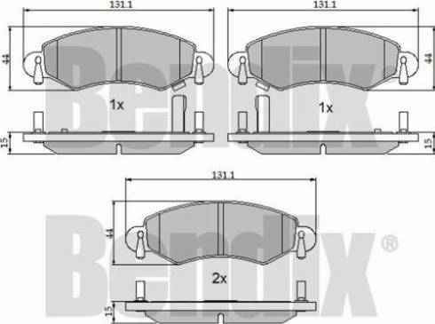 BENDIX 510367 - Brake Pad Set, disc brake www.autospares.lv