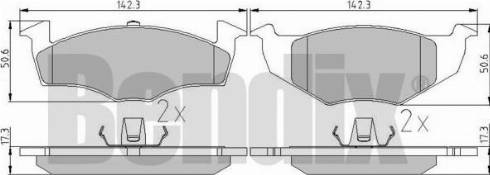 BENDIX 510307 - Тормозные колодки, дисковые, комплект www.autospares.lv