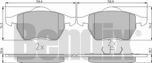 BENDIX 510319 - Brake Pad Set, disc brake www.autospares.lv