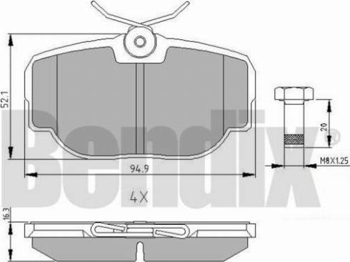 BENDIX 510314 - Bremžu uzliku kompl., Disku bremzes autospares.lv