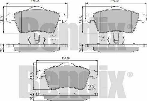 BENDIX 510318 - Bremžu uzliku kompl., Disku bremzes autospares.lv