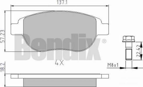 BENDIX 510381 - Тормозные колодки, дисковые, комплект www.autospares.lv