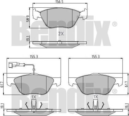 BENDIX 510388 - Brake Pad Set, disc brake www.autospares.lv