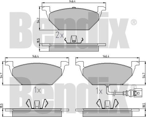 BENDIX 510383 - Bremžu uzliku kompl., Disku bremzes www.autospares.lv