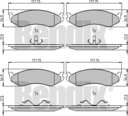 BENDIX 510332 - Bremžu uzliku kompl., Disku bremzes www.autospares.lv