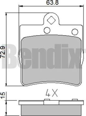 BENDIX 510325 - Bremžu uzliku kompl., Disku bremzes autospares.lv