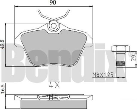 BENDIX 510323 - Тормозные колодки, дисковые, комплект www.autospares.lv