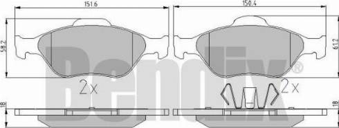 BENDIX 510374 - Тормозные колодки, дисковые, комплект www.autospares.lv