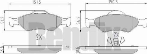 BENDIX 510375 - Тормозные колодки, дисковые, комплект www.autospares.lv