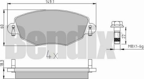 BENDIX 510371 - Bremžu uzliku kompl., Disku bremzes autospares.lv