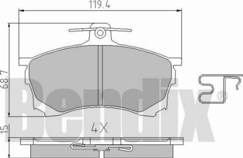 BENDIX 510294 - Brake Pad Set, disc brake www.autospares.lv