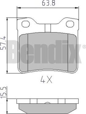 BENDIX 510297 - Bremžu uzliku kompl., Disku bremzes www.autospares.lv