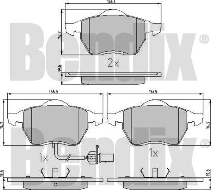 BENDIX 510244 - Bremžu uzliku kompl., Disku bremzes autospares.lv