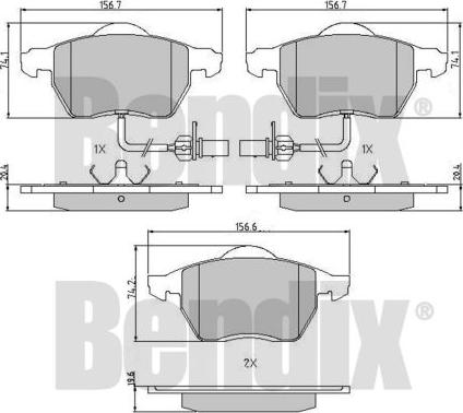 BENDIX 510243 - Bremžu uzliku kompl., Disku bremzes www.autospares.lv