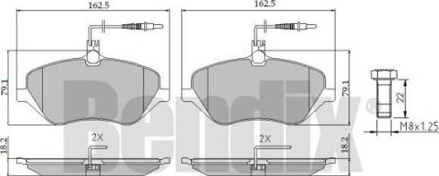 BENDIX 510250 - Bremžu uzliku kompl., Disku bremzes autospares.lv