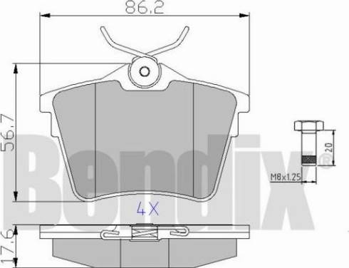 BENDIX 510251 - Brake Pad Set, disc brake www.autospares.lv