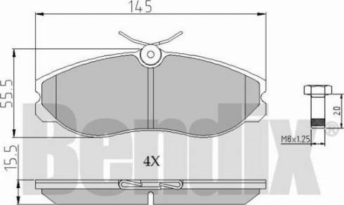 BENDIX 510257 - Тормозные колодки, дисковые, комплект www.autospares.lv