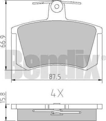 BENDIX 510265 - Тормозные колодки, дисковые, комплект www.autospares.lv