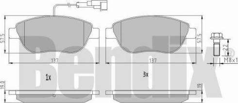 BENDIX 510205 - Bremžu uzliku kompl., Disku bremzes www.autospares.lv