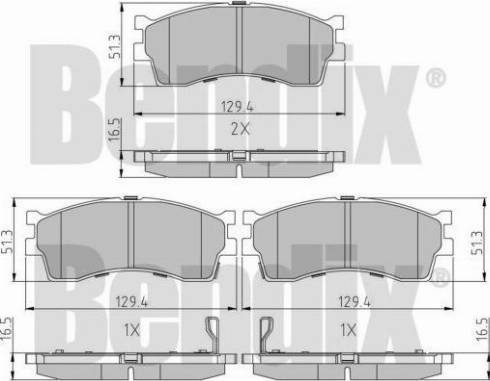 BENDIX 510206 - Тормозные колодки, дисковые, комплект www.autospares.lv