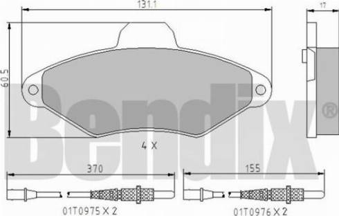 BENDIX 510200 - Brake Pad Set, disc brake www.autospares.lv