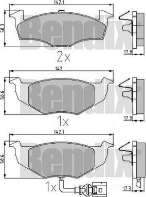 BENDIX 510216 - Тормозные колодки, дисковые, комплект www.autospares.lv