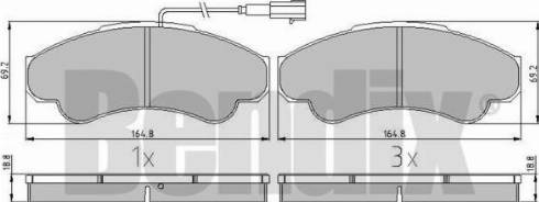 BENDIX 510212 - Brake Pad Set, disc brake www.autospares.lv