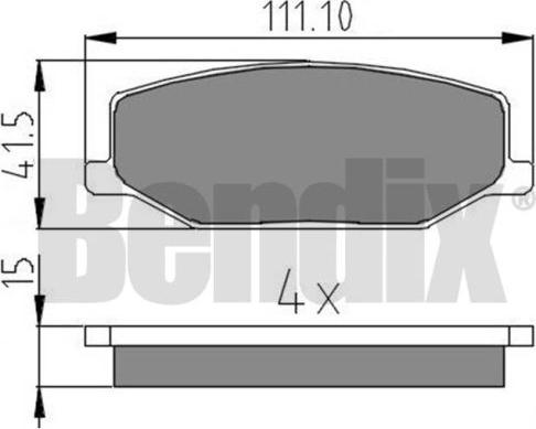 BENDIX 510286 - Brake Pad Set, disc brake www.autospares.lv