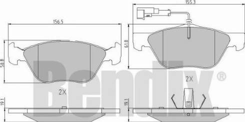 BENDIX 510288 - Brake Pad Set, disc brake www.autospares.lv