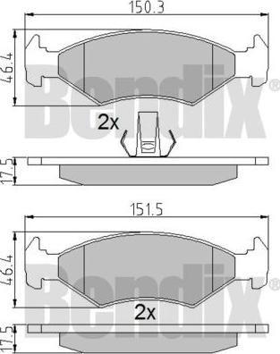 BENDIX 510282 - Bremžu uzliku kompl., Disku bremzes autospares.lv