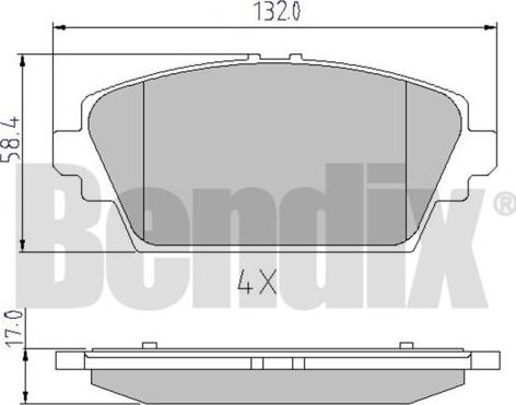 BENDIX 510232 - Brake Pad Set, disc brake www.autospares.lv