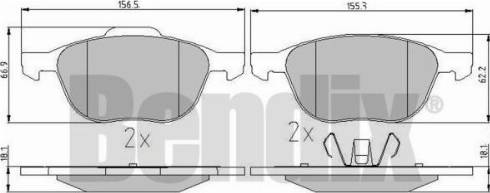 BENDIX 510237 - Тормозные колодки, дисковые, комплект www.autospares.lv