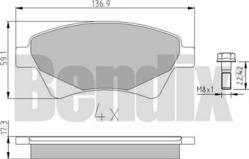 BENDIX 510229 - Тормозные колодки, дисковые, комплект www.autospares.lv