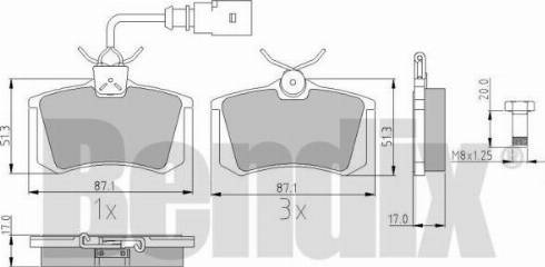 BENDIX 510226 - Brake Pad Set, disc brake www.autospares.lv