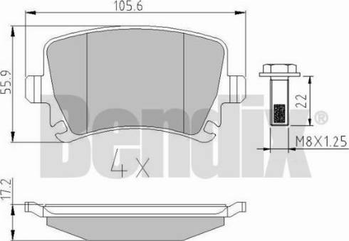 BENDIX 510223 - Тормозные колодки, дисковые, комплект www.autospares.lv