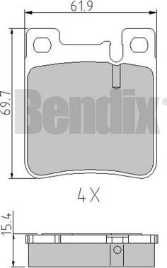 BENDIX 510278 - Bremžu uzliku kompl., Disku bremzes www.autospares.lv