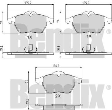 BENDIX 510273 - Тормозные колодки, дисковые, комплект www.autospares.lv