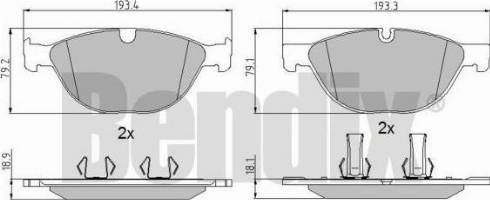 BENDIX 510791 - Bremžu uzliku kompl., Disku bremzes www.autospares.lv