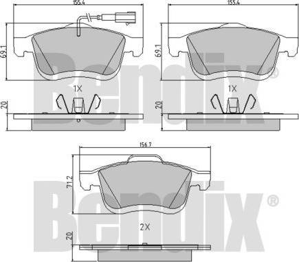 BENDIX 510751 - Bremžu uzliku kompl., Disku bremzes autospares.lv