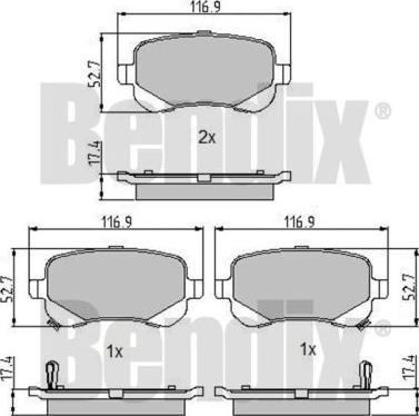 BENDIX 510758 - Bremžu uzliku kompl., Disku bremzes www.autospares.lv