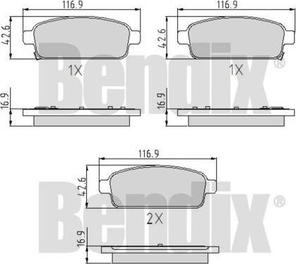 BENDIX 510761 - Bremžu uzliku kompl., Disku bremzes autospares.lv