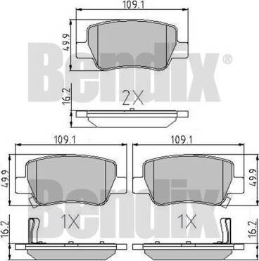 BENDIX 510768 - Bremžu uzliku kompl., Disku bremzes autospares.lv