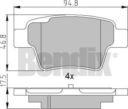 BENDIX 510763 - Bremžu uzliku kompl., Disku bremzes autospares.lv