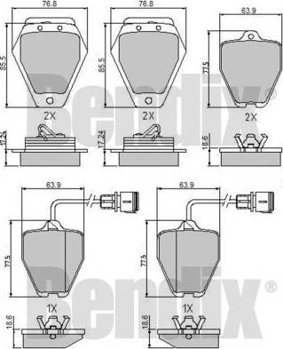 BENDIX 510762 - Тормозные колодки, дисковые, комплект www.autospares.lv