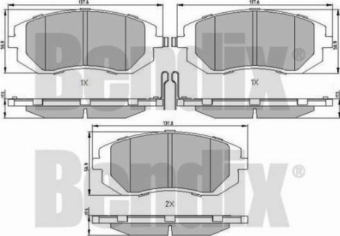 BENDIX 510707 - Bremžu uzliku kompl., Disku bremzes www.autospares.lv