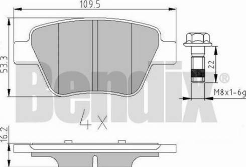 BENDIX 510719 - Тормозные колодки, дисковые, комплект www.autospares.lv