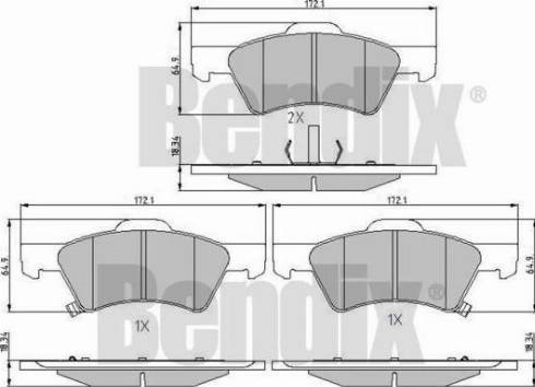 BENDIX 510715 - Bremžu uzliku kompl., Disku bremzes www.autospares.lv