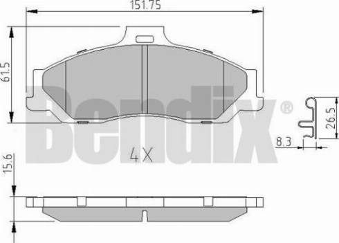 BENDIX 510780 - Bremžu uzliku kompl., Disku bremzes autospares.lv