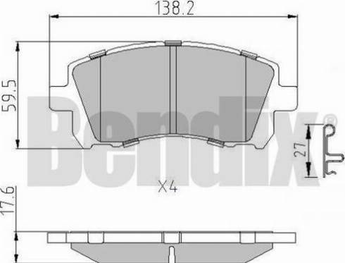 BENDIX 510781 - Brake Pad Set, disc brake www.autospares.lv