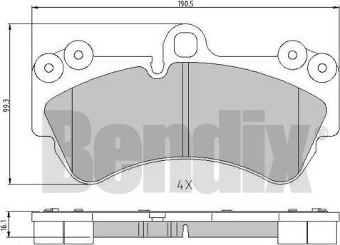 BENDIX 510725 - Bremžu uzliku kompl., Disku bremzes www.autospares.lv